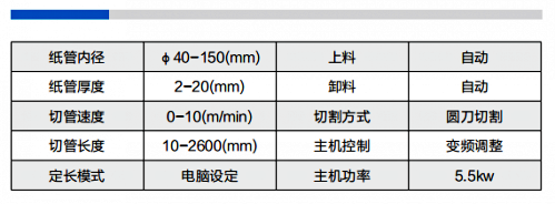 全自动无轴纸管精切机参数