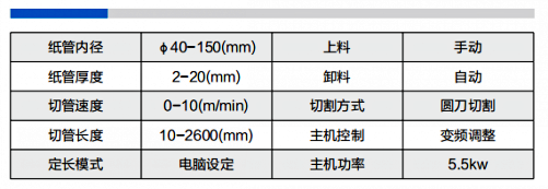 无轴纸管精切机参数