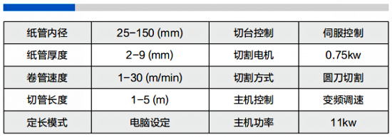 两机头数控纸管机150型参数